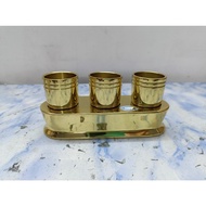 Bronze altar set of 3 cups, 5 cups