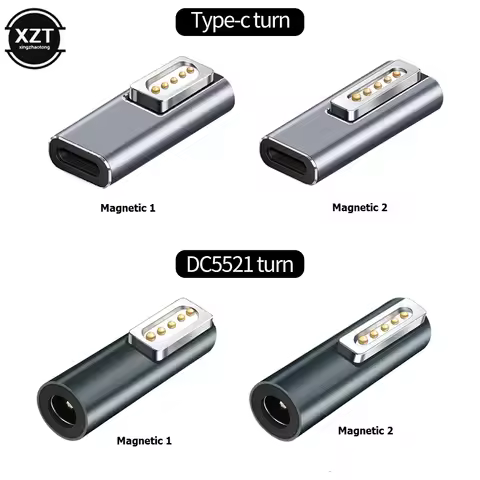 60W Type C/DC5521 Magnetic USB PD Adapter for Apple Magsafe1/Magsafe2 MacBook Air/Pro USB C Female F