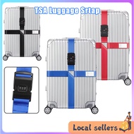 [SG Stock]TSA Luggage Strap with Combination Lock, Adjustable Cross Luggage Belt for 20-34 Inch Suit