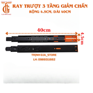 Ray Bi Trượt giảm chấn 3 tầng ( bản 4.5cm_dài 25-50cm)ray tủ ngăn kéo ray hộc tủ bàn