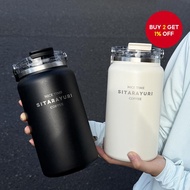 Stainless Steel Vacuum Insulated Water Bottle 1200 or 1500ml Wide Handle Thermos 2-in-1 Lid Outdoor 