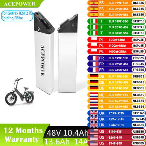For Gotrax F2 R2 R3 Ebike Battery 48V 10.4Ah 13.6Ah 14Ah Electric Bicycle Battery for Electric XP St