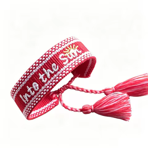 Into The Sun Woven Bracelets Adjustable Embroidered Bracelets with Lettering Gift Freebies for KPOP 