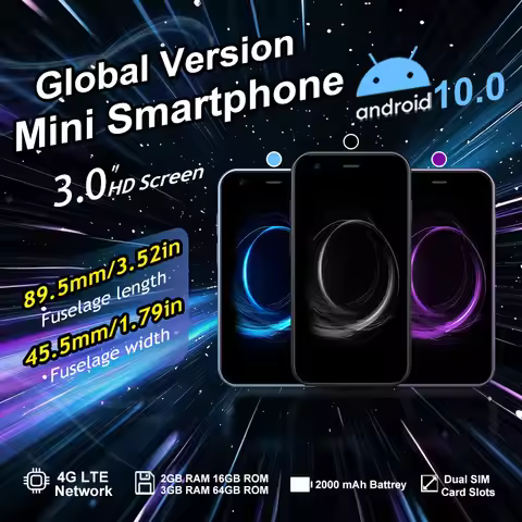 SOYES XS16 Blue Mini Smartphone 3-inch | 4G Dual SIM Dual Standby | 3+64GB Memory | Play Store Facia
