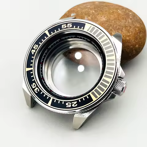 Mod Silver 45mm Watch Case King Samurai Series Metal Bezel Fits Seiko NH36 NH35 Case 20ATM Waterproo