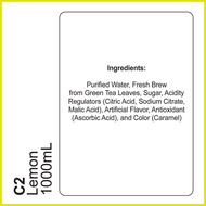 ㍿ ﹊ ◪ C2 Lemon Green Tea (1L)