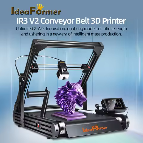 IdeaFormer IR3 V2 Conveyor Belt 3D Printer Infinite Z Axis 250x250x∞mm Core XY 400mm/s Auto Leveling