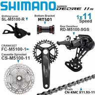 SHIMANO DEORE M5100 Groupset 1X11 Speed MTB จานหน้า M5100เกียร์หลัง Derailleur เทป X11.93 Chain BB ช