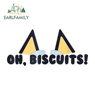 EARLFAMILY 13cm x 5.9cm Oh Biscuits Cute Car Sticker Surfboard Car Door Computer Cooler Water Bottle
