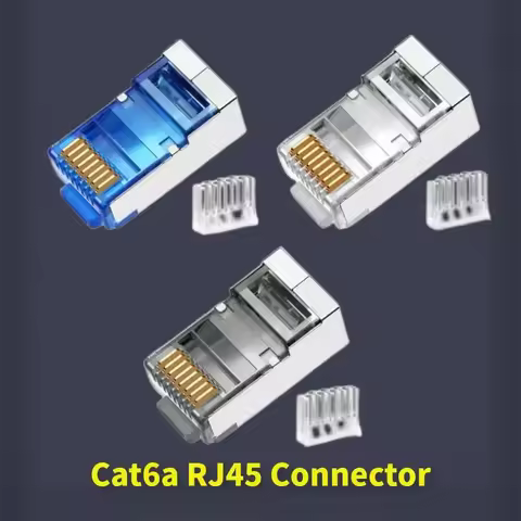 RJ45 Connector Cat6a 6a Ethernet Plug 8P8C 6U" RJ 45 Modular Head Crimp For UTP FTP SFTP Networking 