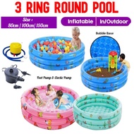#ReadyStock 3 Rings Inflatable Swimming Pool Kolam Renang Budak Kolam Mandi budak Renang Bulat 3ring