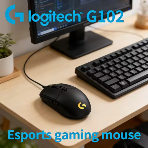 Logitech G102 Gaming Mouse Wired LIGHTSYNC RGB 8000DPI 1ms Report Rate For LOL CSGO PC Gaming Window