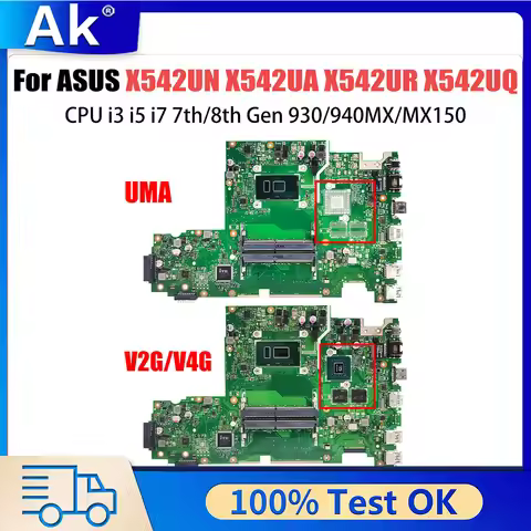 X542UA Laptop Motherboard X542U X542UR X542URR X542UQ X542UF X542URV Notebook Mainboard i3 i5 i7-7th