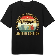 Men's cotton T-shirt 50th Birthday Gifts for Him Her 1976 T Shirts for Men 50th Birthday Gifts for M