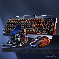 Keyboard Mouse Headset Three-piece Set USB Wired Gaming Computer Accessories 0Y0C