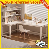 Corner computer home bedroom learning L-shaped cream wind tunnel hole board, corner desk, bookshelf,
