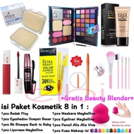 Paket Makeup Spesial Combo 8 SET / Paket Kosmetik 8 in 1 - Bedak Pixy - Eyeshadow Dompet Besar - Bb 