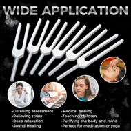 HOME ELEC-Set of 6 Tuning Fork (UT 396Hz RE 417Hz MI 528Hz SOL 639HZ FA741HZ LA 852HZ) Silver with W