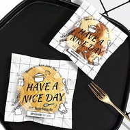 100Pcs "Have A Nice Day" Self Adhesive Cookie Bags, Clear Cellophane Treat Bags For Baking, Plastic 