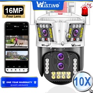 Wistino 8K 16MP Four Lens 10X ZOOM WIFI IP Camera Auto Tracking Outdoor Waterproof PTZ Color Night V