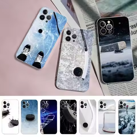 Ice Hockey Rink Phone Case For iPhone 11 12 13 14 Mini Pro Max XR X XS TPU Clear Case For 8 7 6 Plus