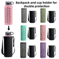 Silicone Full Cover Case Insulated Shoulder Bag with Strap for Aquaflask Tumbler Accessories 18-40oz