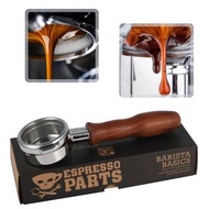 1PC Bottomless Filter Portafilter （La Marzocco） Wooden Espresso Coffee Tools無底斜耳手柄咖啡機手柄酸枝木手柄58mm雙耳手柄