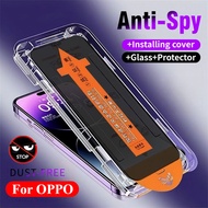 Easy install Anti-spy Tempered glass For OPPO Reno 13 13F 12F 11F 8 8T 8Z 7Z 6Z 5 5Z 5F 4 4F 4Z 3 2 