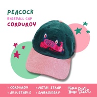 [Bulen Store] "Peacock" Corduroy Baseball Cap - Peacock Corduroy Baseball Cap