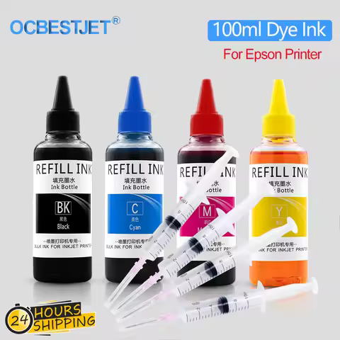 100ml Refill Dye Ink Kit For Epson XP-2100 XP-2101 XP-2105 XP-3100 XP-3105 XP-4100 XP-4101 XP-4105 E