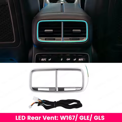 64 Colors Rear Air Vents Decorative Light for Mercedes Benz GLE GLS W167 GLE53 GLS63 New Car Interio