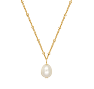 A.CEMI Tina Pearl Necklace มุกแท้ สร้อยคอมุกแท้ สร้อยคอเงินแท้ ชุบทอง 18K โรสโกลว์