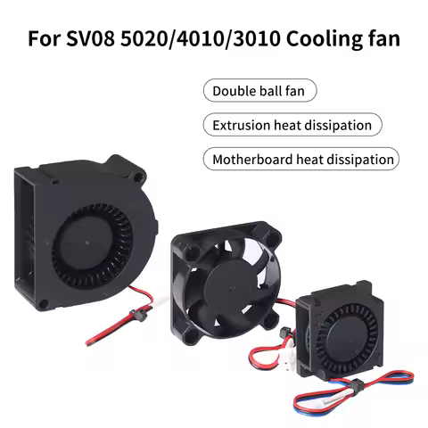 For SV08 5020/4010/3010 Cooling Fan ABS Double Ball Fan Fast Cooling And Silent Fan For SV08 3D Prin