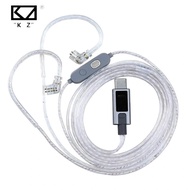 KZ M2 Headphone Cord Dual Mic Silver Plated Cable Type C/3.5MM Upgrade Cable Earphone Wire Replaceme