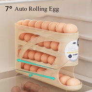 Large Capacity 30 Eggs Holder for Fridge Auto Rolling Egg Organizer, Space-Saving, 4 Tiers Fridge Eg