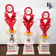 MERAH AUGUST INDEPENDENCE CUP SET OF 3 CHAMPIONS 123 B05 ASHTRAY 17 AUGUST RED SILVER