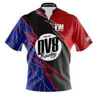 DV8 DS Bowling Jersey - Design 1509-DV8 3D Zip Collar Bowling Shirt DIY Name