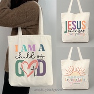 ENJEL Tote Bag 100% Canvas Zipper Christian Catholic Spiritual Church Size 30x40 Enjel Collection