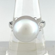 【TASAKI 田崎真珠】Meredia 女士珍珠鉑金鑽石戒指 16 號 Pt900