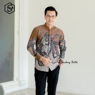 SENDANG BATIK Kemeja Koko Hem Batik Pria Baju Laki-Laki Slimfit Full Lapis Furing Erro Lengan Panjan