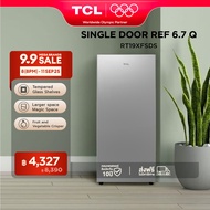 TCL ตู้เย็น 1 ประตู ขนาด 6.7 Q สีเงิน รุ่น RT19XFSDS พร้อมแผงควบคุมอุณหภูมิ ชั้นกระจกนิรภัย ช่องแช่ผ