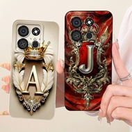 For Itel A05s A663LC Casing Luxury Crown Initial Letters Soft Silicone Shockproof TPU Back Cover For