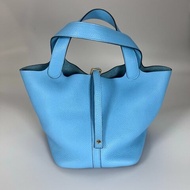 HERMES Y刻 藍PICOTIN 22 菜籃子包