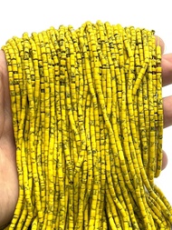 หินโอปอลสีเหลือง 1 เส้น 3 มม. อะไหล่ร้อยเครื่องประดับ Yellow Opal Tiny Seed Beads