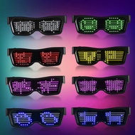 Bluetooth App Control LED Party USB Charge Programmable DJ Luminous Glasses Eyewear Christmas