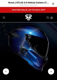 二手Ruroc Atlas 4.0 Nebula Carbon 碳纖維安全帽
