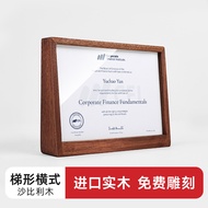 Certificate Display Frame a4Certificate Frame Honor Photo Frame Display Stand High-End Solid Wood Pa
