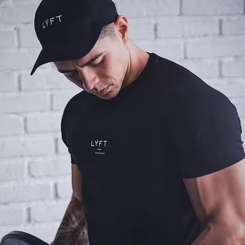 JP&UK Men T-shirt Short Sleeve Cotton Casual Gym Fitness T shirt Bodybuilding Workout Print Tees Top