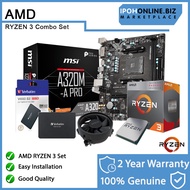 AMD RYZEN 3 3200G Processor + MSI A320M-A PRO AM4 mATX Motherboard + VERBATIM 256GB SATA SSD - AMD R
