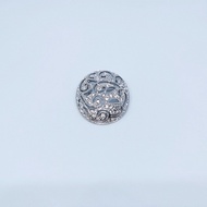 Denni Rhodium Plated Crystal Oval Brooch Pin